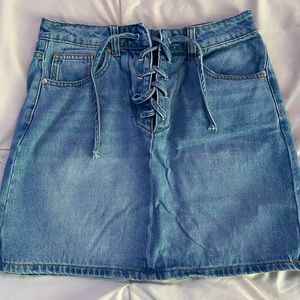 Women’s Denim Lace / Tie Skirt